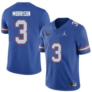 Men's Florida Gators #3 Antonio Morrison NCAA Jordan Brand Royal Authentic Stitched College Football Jersey ODE2662ZY